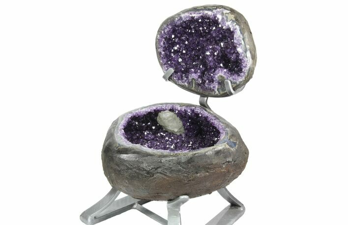 Amethyst Jewelry Box Geode On Stand - Gorgeous #94204